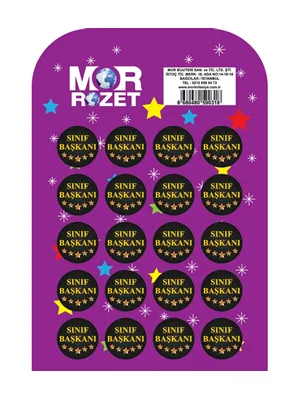 Mor Çanta Rozeti Sınıf Başkanı