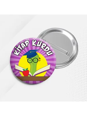Mor Çanta Rozeti Kitap Kurdu