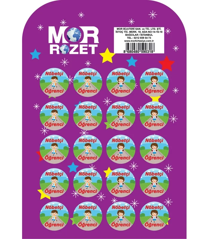 Mor Çanta Rozeti Nöbetçi Öğrenci