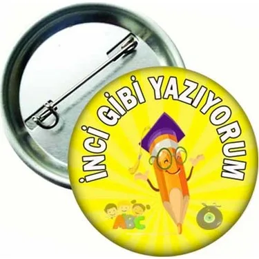 Mor Çanta Rozeti İnci Gibi Yazıyorum