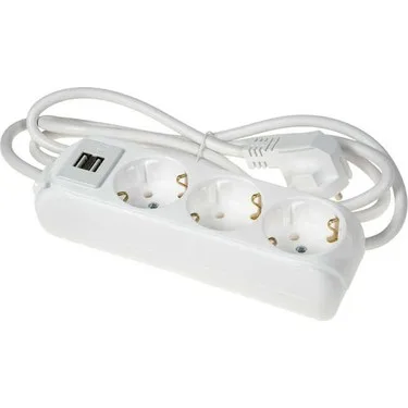 Almera 3lü 2 Metre Usb Girişli Grup Priz