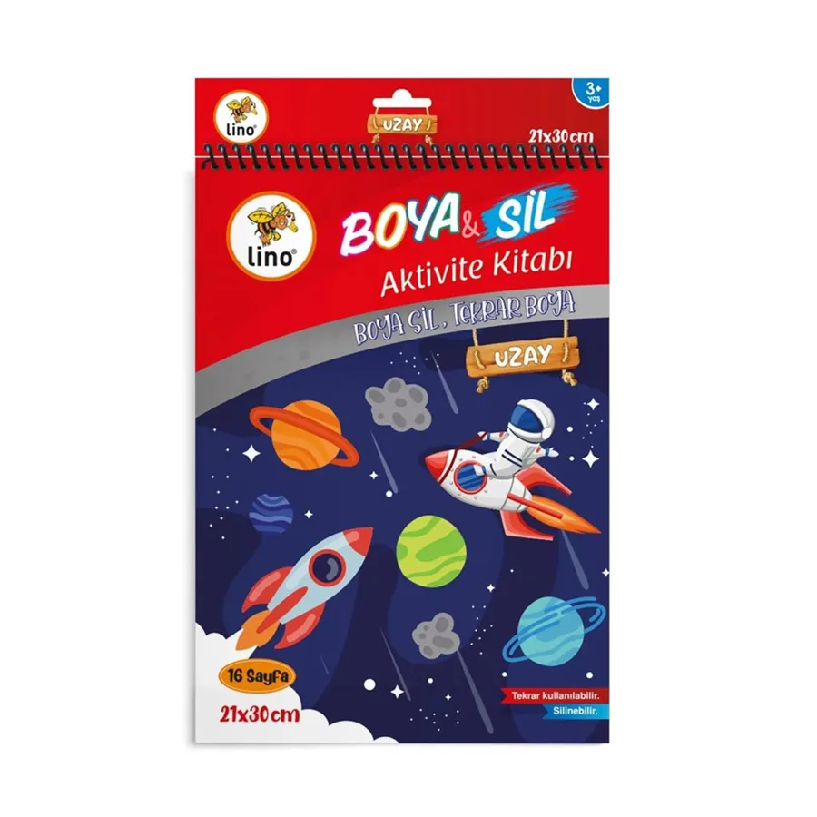Lino Boya Sil, Tekrar Boya Aktivite Kitabı Uzay Bs-1005