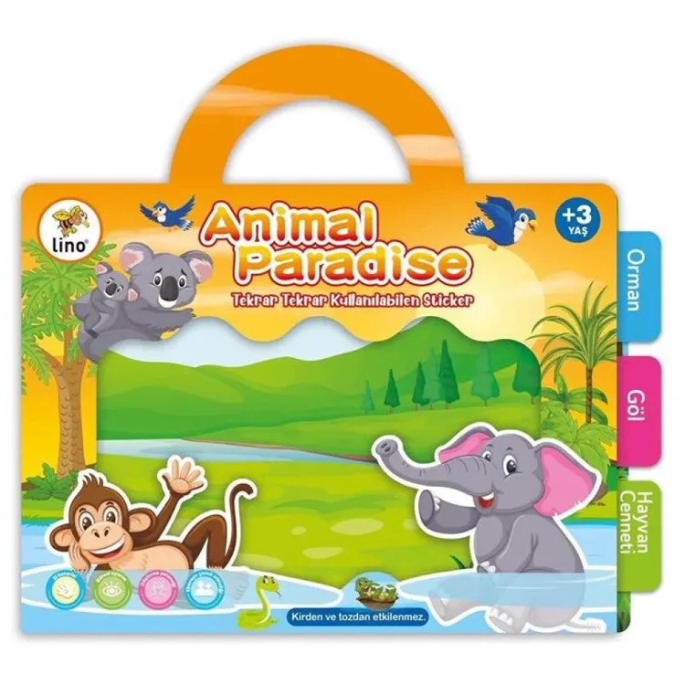 Lino Tekrar Tekrar Kullanılabilen Sticker Seti Animal Paradise Ls-302