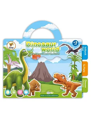 Lino Tekrar Tekrar Kullanılabilen Sticker Seti Dinosaur World Ls-303