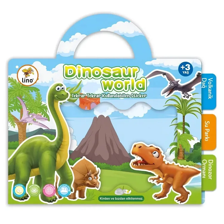 Lino Tekrar Tekrar Kullanılabilen Sticker Seti Dinosaur World Ls-303
