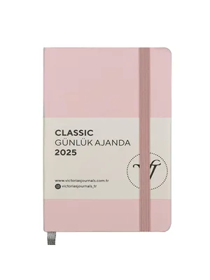 Victorias Journals Classic 9x14 Günlük Ajanda Sert Kapak Ivory Pembe 124-1489 2025