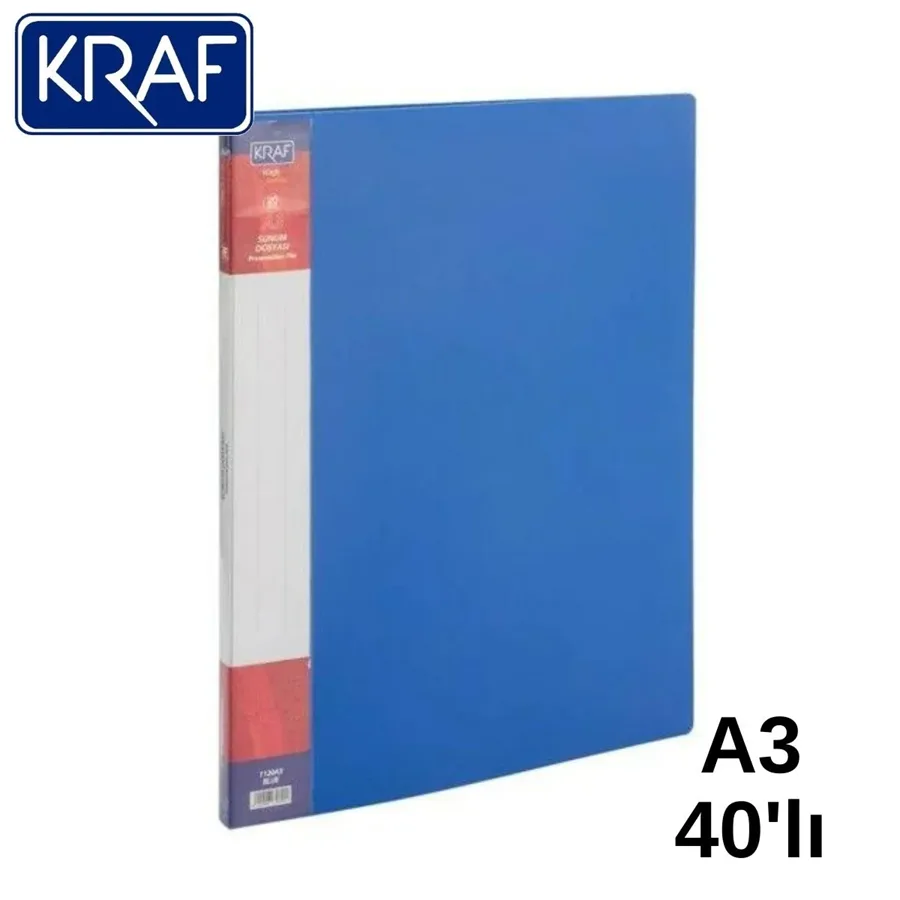 Kraf A3 Sunum Dosyası 40 Lı 1140a3 Mavi