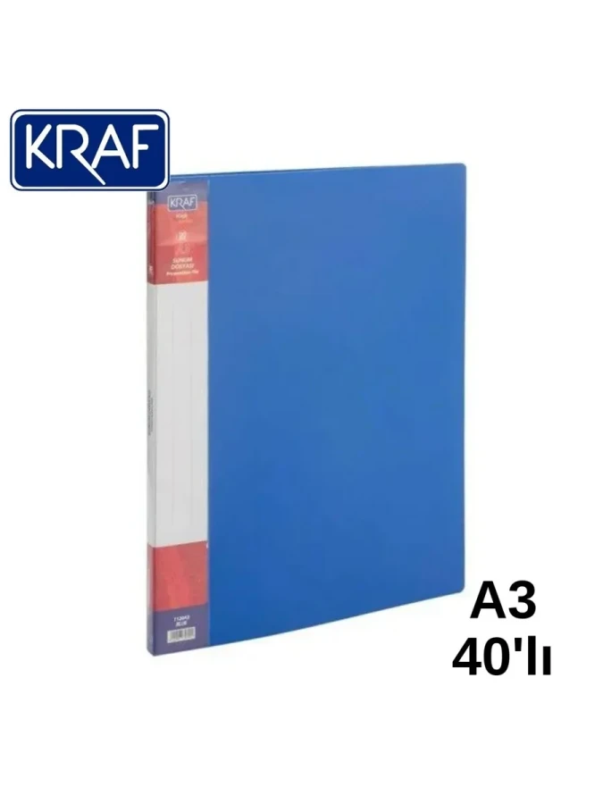 Kraf A3 Sunum Dosyası 40 Lı 1140a3 Mavi