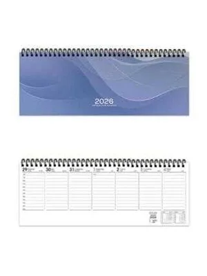 Keskin Color 12x33.5 Cm Aj-65 Spiralli Haftalık Masa Ajandası Mavi 600139-99 (2026)