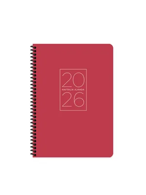 Keskin Color 20x28 Spiralli Haftalık Ajanda Kırmızı 600172-99 (2026)