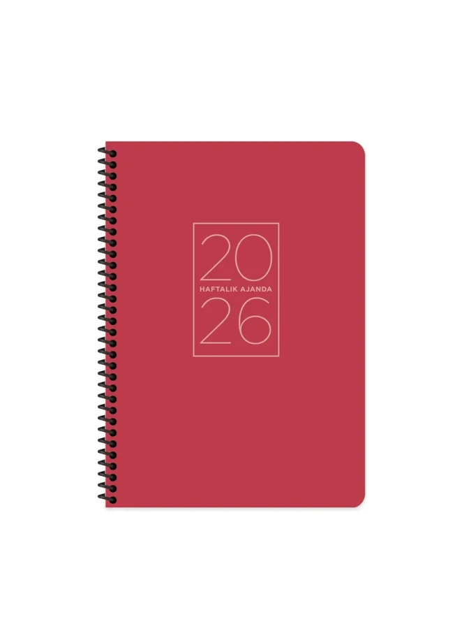 Keskin Color 20x28 Spiralli Haftalık Ajanda Kırmızı 600172-99 (2026)