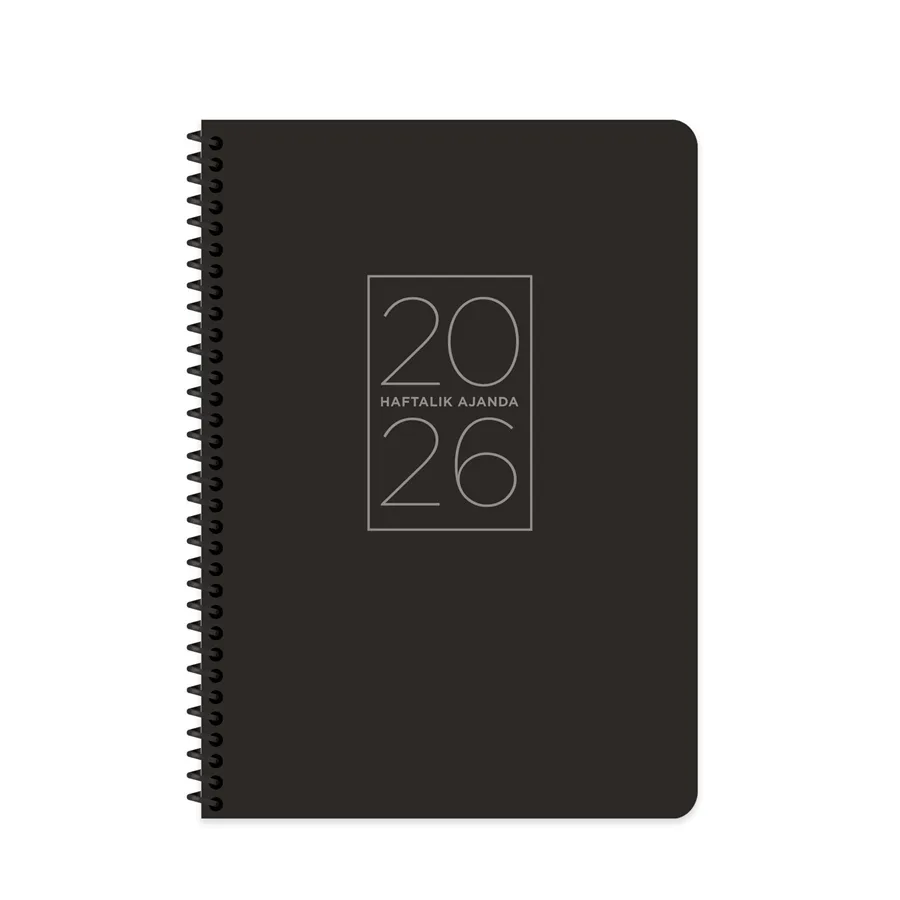 Keskin Color 20x28 Spiralli Haftalık Ajanda Siyah 600170-99 (2026)
