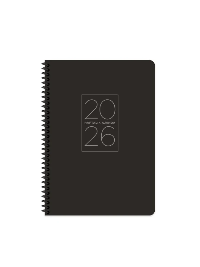 Keskin Color 20x28 Spiralli Haftalık Ajanda Siyah 600170-99 (2026)