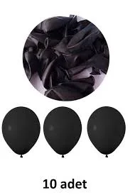 Nedi Düz Renk Balon 10"lu Siyah 12946