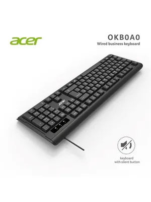 Acer Oak-0a0 Sessiz Tuşlu Kablolu Q Klavye Siyah