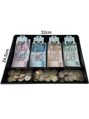 Universal 4 Banknot 3 Madeni Bölmeli Plastik Para Çekmecesi İçi