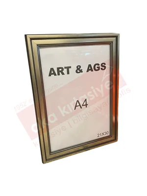 Art&ags A4 35 Mm Ahşap Görünümlü Çerçeve Yaldızlı Gümüş