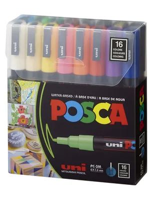 Uni Posca 0.9-1.3 Su Bazlı Markör Kalem 16"lı Pc-3m\16c