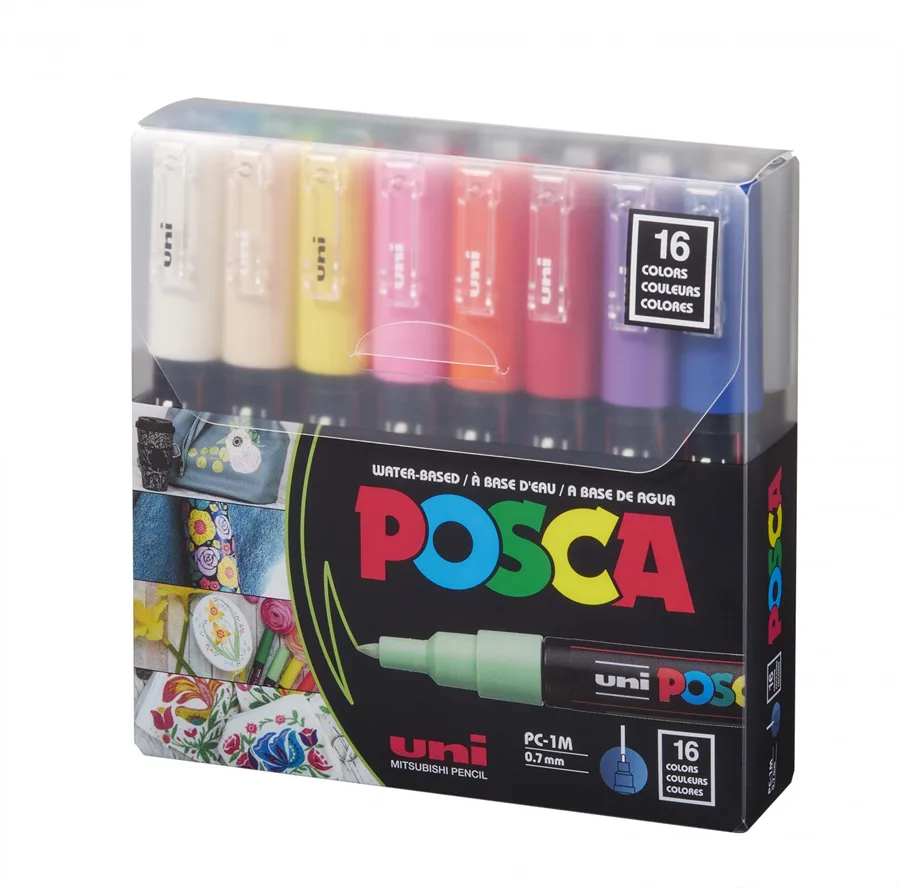 Uni Posca 0.7 Su Bazlı Markör Kalem 16"lı Pc-1m\16c