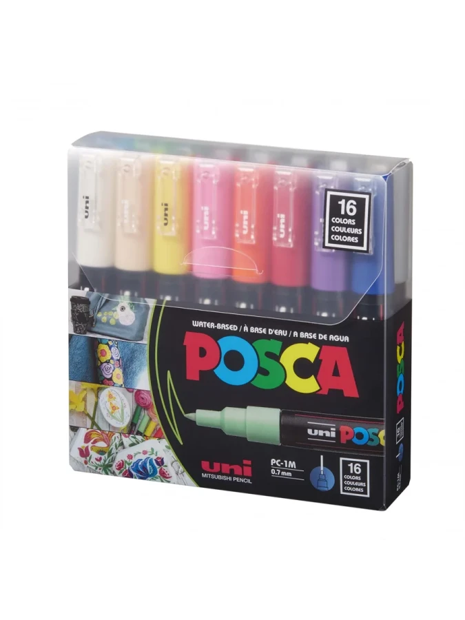 Uni Posca 0.7 Su Bazlı Markör Kalem 16"lı Pc-1m\16c