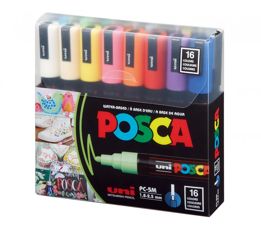 Uni Posca 1.8-2.5 Su Bazlı Markör Kalem 16"lı Pc-5m\16c