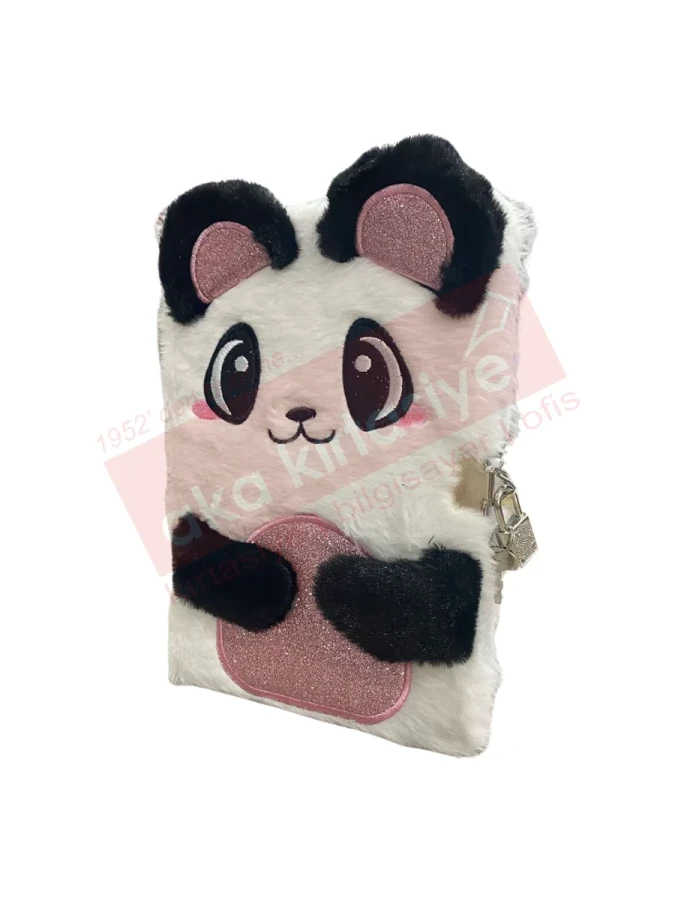Misyon 15x21 Peluş Kilitli Hatıra Defteri Panda Msy-5650