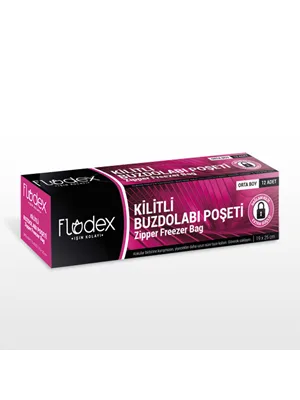 Flodex 19x25 Cm Orta Boy Kilitli Buzdolabı Poşeti 8"li