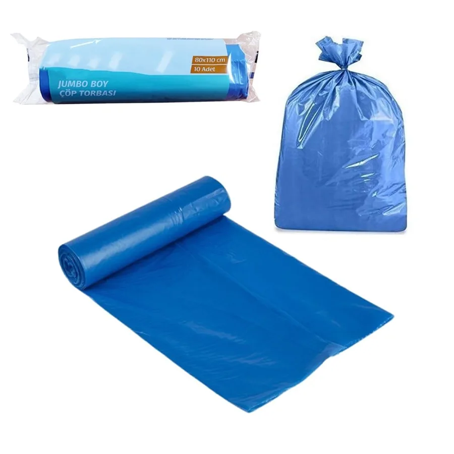 Umut 80x110 Cm Özel Jumbo Boy Çöp Poşeti Mavi 10"lu J-250