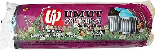 Umut 80x110 Cm Özel Jumbo Boy Çöp Poşeti Siyah 10"lu