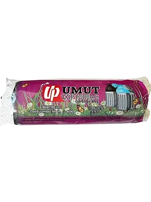Umut 80x110 Cm Özel Jumbo Boy Çöp Poşeti Siyah 10"lu