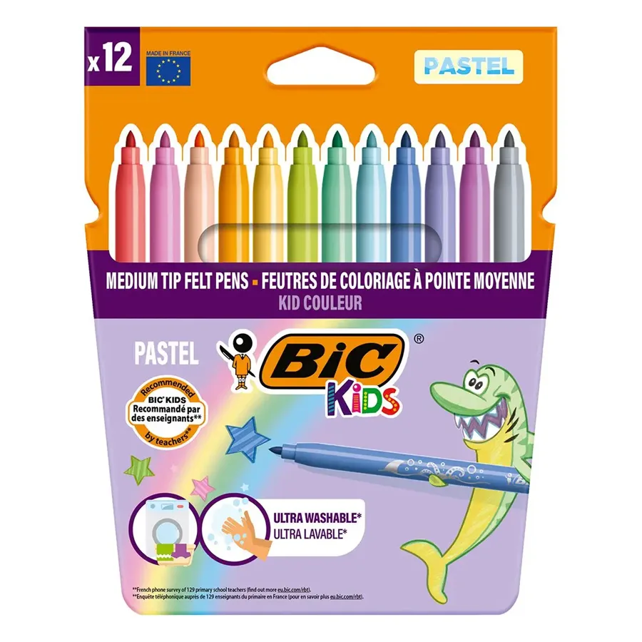 Bic Kıd Couleur Keçeli Boya Kalemi Pastel Renkler 12 Li 520084