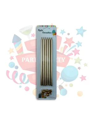 Nedi 18 Cm İnce Uzun Mum 6"lı Gold Pl-j06g