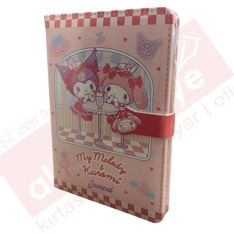 Victorias Journals 13x18 My Melody ve Kuromi Çizgili Mıknatıslı Günlük 224 Sayfa 525-2026