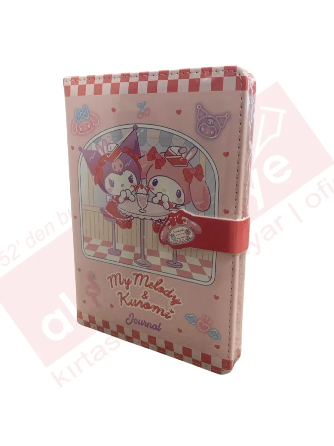 Victorias Journals 13x18 My Melody ve Kuromi Çizgili Mıknatıslı Günlük 224 Sayfa 525-2026