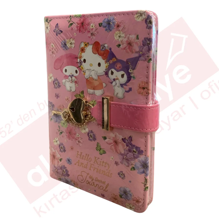 Victorias Journals A6 Hello Kitty And Friends Çizgili Kilitli Günlük 192 Sayfa 525-2019