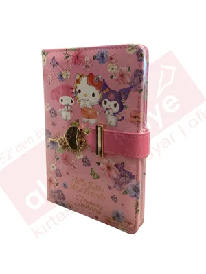 Victorias Journals A6 Hello Kitty And Friends Çizgili Kilitli Günlük 192 Sayfa 525-2019