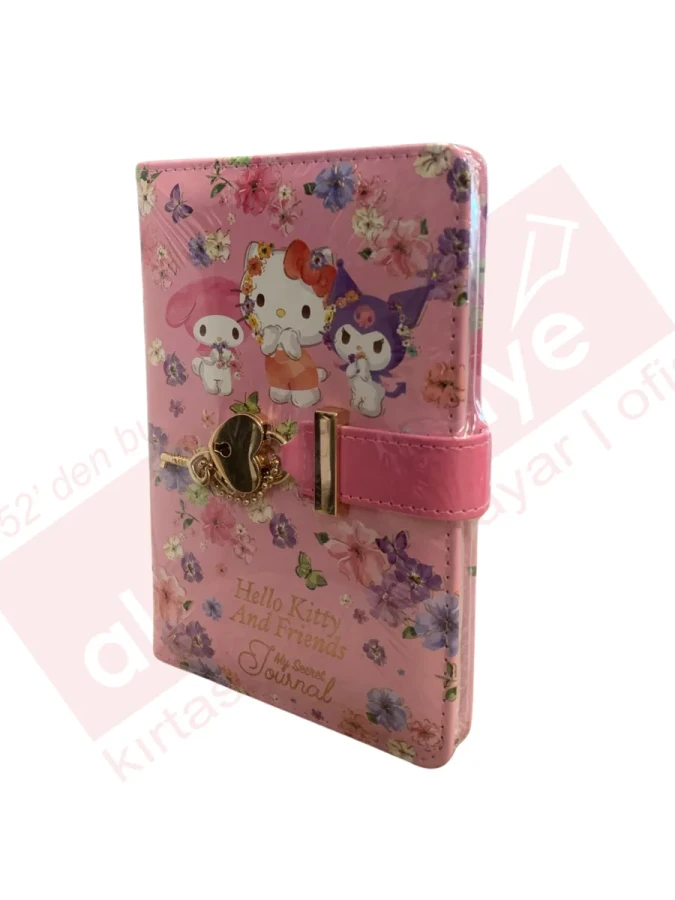 Victorias Journals A6 Hello Kitty And Friends Çizgili Kilitli Günlük 192 Sayfa 525-2019