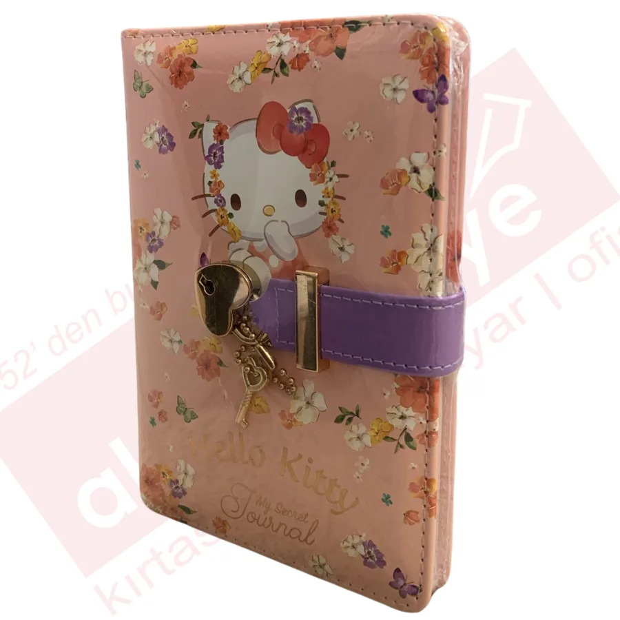 Victorias Journals A6 Hello Kitty Çizgili Kilitli Günlük 192 Sayfa 525-2020