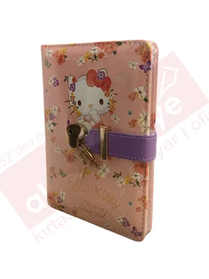Victorias Journals A6 Hello Kitty Çizgili Kilitli Günlük 192 Sayfa 525-2020