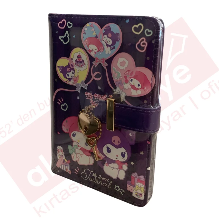 Victorias Journals A6 My Melody ve Kuromi Çizgili Kilitli Günlük 192 Sayfa 525-2024