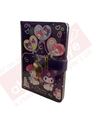 Victorias Journals A6 My Melody ve Kuromi Çizgili Kilitli Günlük 192 Sayfa 525-2024