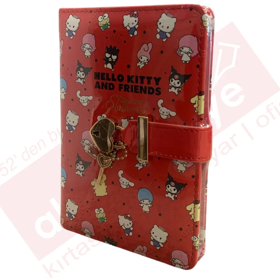 Victorias Journals A6 Hello Kitty And Friends Çizgili Kilitli Günlük 192 Sayfa 525-2022