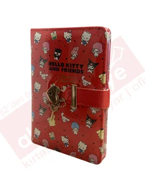 Victorias Journals A6 Hello Kitty And Friends Çizgili Kilitli Günlük 192 Sayfa 525-2022