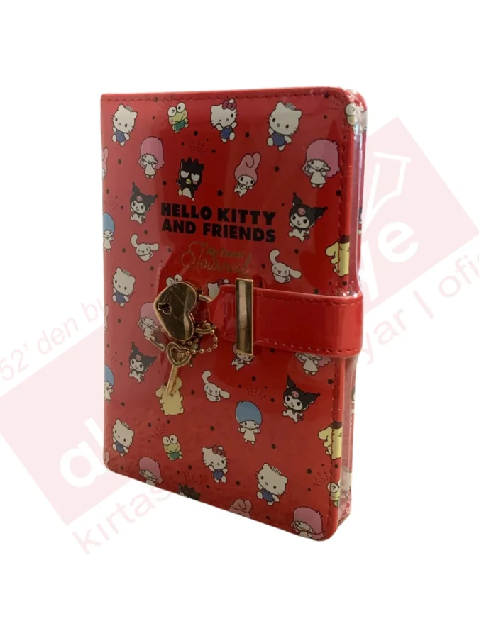 Victorias Journals A6 Hello Kitty And Friends Çizgili Kilitli Günlük 192 Sayfa 525-2022
