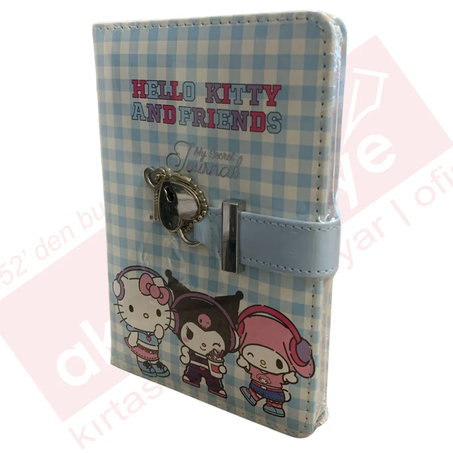 Victorias Journals A6 Hello Kitty And Friends Çizgili Kilitli Günlük 192 Sayfa 525-2021