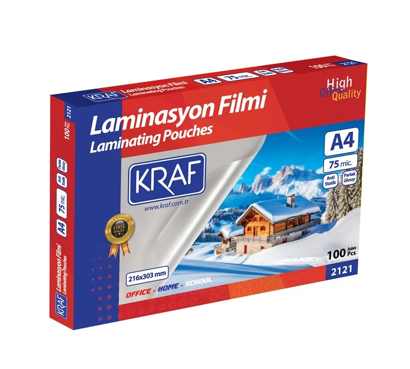 Kraf A4 75 Mic Laminasyon Filmi 100 Lü 2121