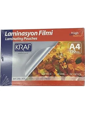 Kraf A4 75 Mic Laminasyon Filmi 100 Lü 2121