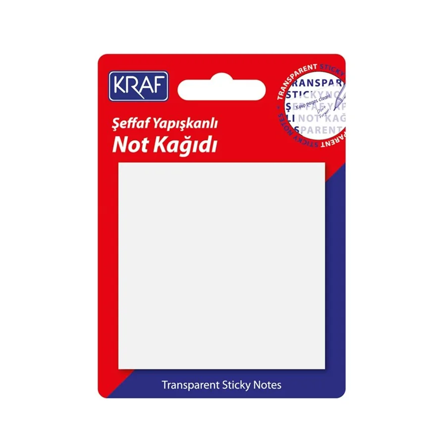 Kraf 76x76 Mm Yapışkanlı Not Kağıdı Şeffaf 50 Yp 7676tr