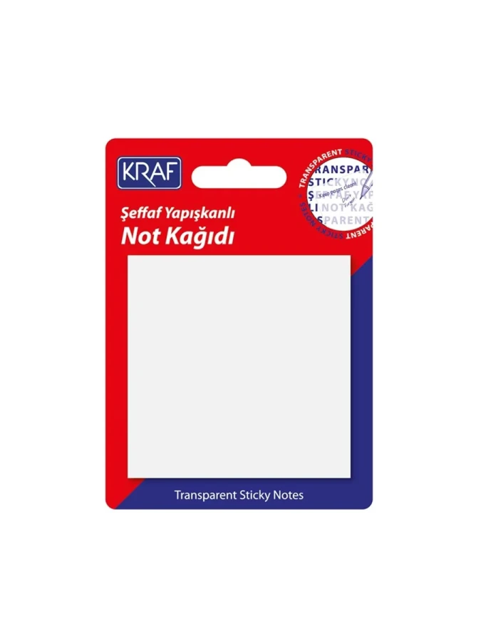 Kraf 76x76 Mm Yapışkanlı Not Kağıdı Şeffaf 50 Yp 7676tr