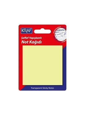 Kraf 76x76 Mm Yapışkanlı Not Kağıdı Şeffaf 50 Yp 7676tr